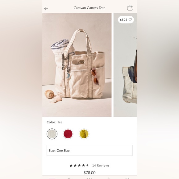 COPY - Free People Canvas Tote 🤍 - Picture 2 of 3